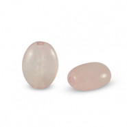 Natural stone bead Rose Quartz oval 8x6mm Pale pink